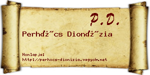 Perhócs Dionízia névjegykártya